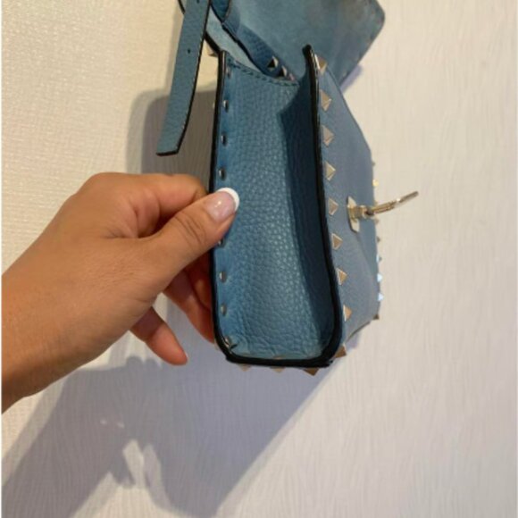 Valentino Rockstud Flip Lock Flap Bag Leather Medium - Picture 7 of 8